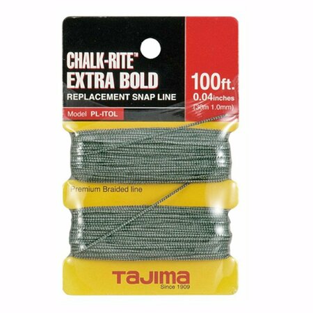 TAJIMA Chalk-Rite Extra Bold Braided Replacement Chalk Line, 1.0 mm x 100 ft PL-ITOL
